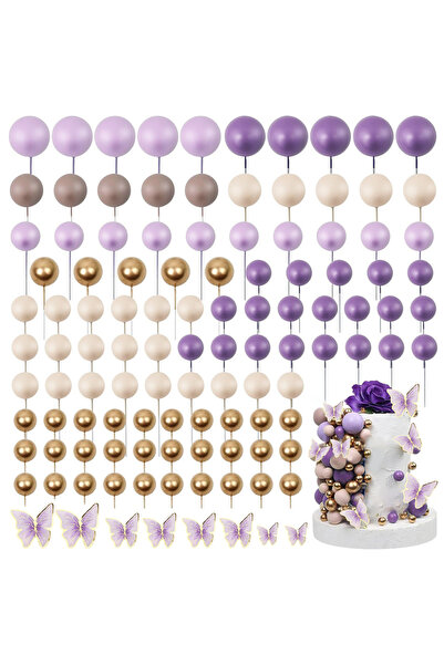 Choice 109pcs purple 109Pcs Balls CakeTopper Balloons CupcakeTopper DIY Cake Insert Topper FoamCake Balls D