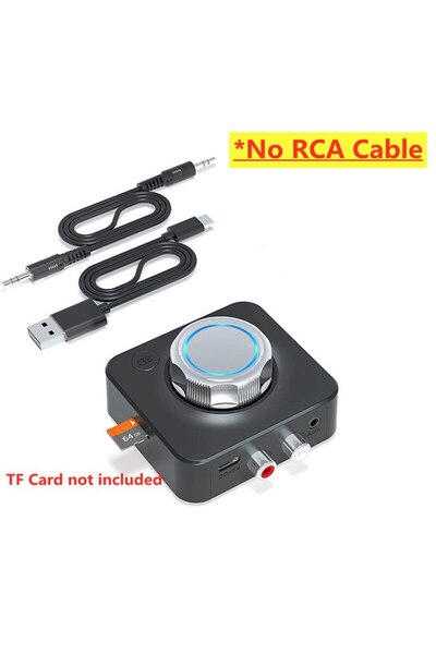 Vikefon No RCA Cable Bluetooth 5.0 Receiver 3D Stereo Music Wireless Audio Adapter TF Card RCA 3.5mm 3.5 AUX