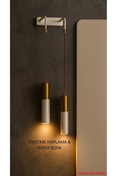 Bozyaka Aydınlatma Arya 2-Piece Decorative Wall Sconce Cream & Antique Finish (Daylight Led Bulbs Included...)