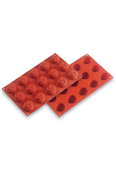 Pasta قالب سيليكون وردي ذو 15 فتحة - الشوكولاتة والصابون المعطر والشمعة الحجرية إيبوكسي