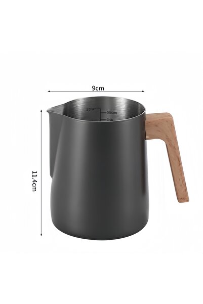 Choice إبريق رغوة الحليب للقهوة السوداء سعة 600 مل مصنوع من الفولاذ المقاوم ل...