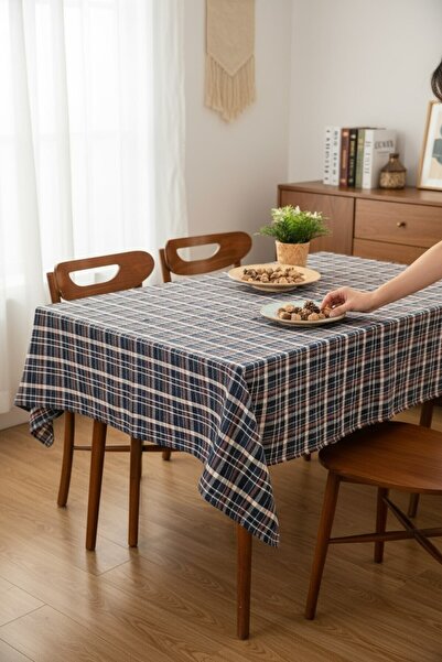 DNRYSL Cotton Plaid Tablecloth, Easy to Clean, Suitable for Kitchen, Living Room and Balcony Use 140X200 Cm.