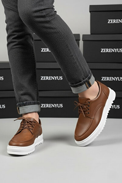 Zerenyus ZRJ-T12 Pantofi clasici sport casual pentru bărbați, cu șireturi, maro