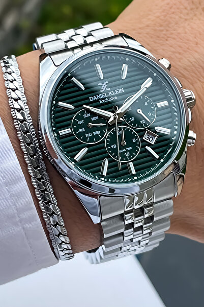 Daniel Klein Çelik Kordon Su Geçirmez Gümüş Renk Erkek Kol Saati Bileklik Hed...