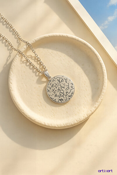 ArtinArt Gökyüzü Haritası 316L Çelik Kolye