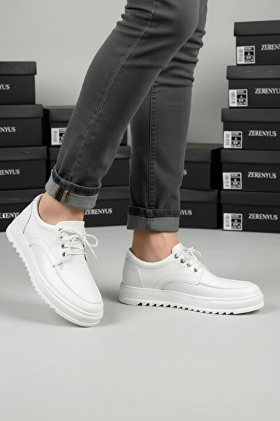 Zerenyus ZRJ-T12 Pantofi clasici sport casual pentru bărbați cu șireturi, alb
