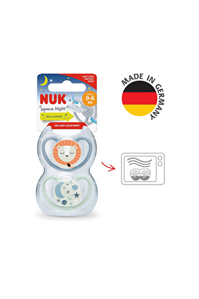 Nuk 2li Space Silikon Emzik Saklama Kutulu Silikon Emzik 6-18 Ay