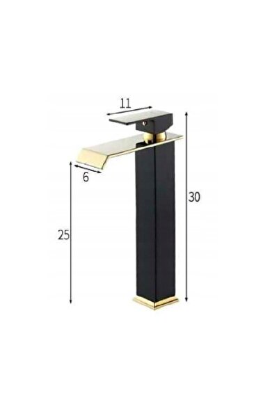 OEM Bathroom sink faucet MZ-6007, Waterfall, Black/Gold, Brass, 35mm