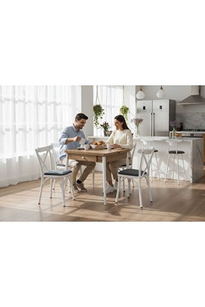 VETROWOOD Mutfak Masa Takımı Yemek Masası Açılır Masa Küçük Kare Masa Tonet S...