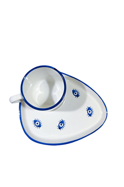 Ganita home Kahve Fincanı Sunum Tabaklı Alaçatı Desen 100 CC 2 Parça 1 Kisilik