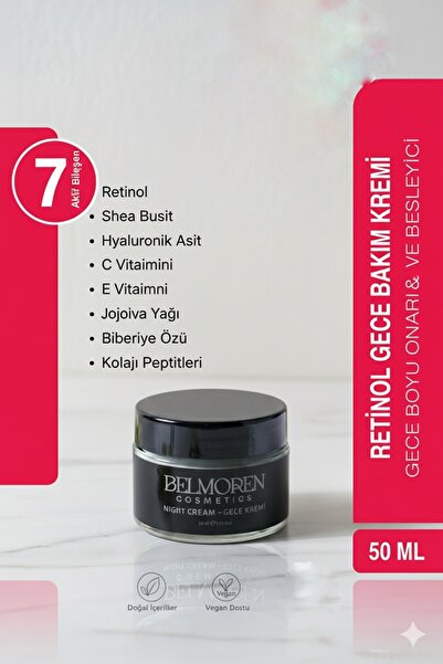 Belmoren Gece Kremi - Yenileyici Yaşlanma Karşıtı Bitkisel Kök Hücre Bakımı