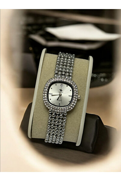 MAC CENTER Stone Round Model Silver Color Steel Cord Women's Wrist Watch-Gift -Valentine's Day-Elegant Model