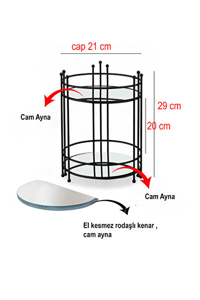 EVSTYLE Чорний дворівневий органайзер Makaya - з дзеркалом