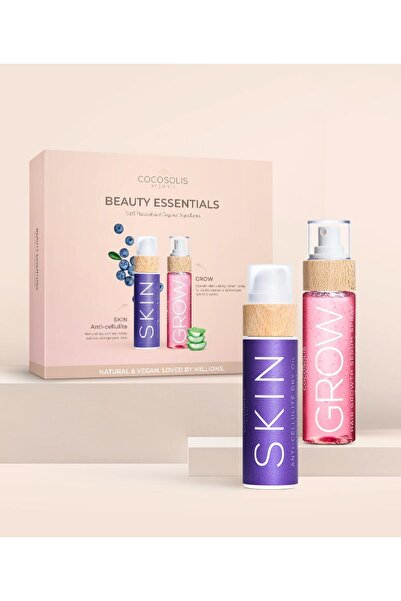 Cocosolis Pachet 220 ml Bundle GROW Hair Growth Serum Spray + SKIN Anticellulite Dry Oil