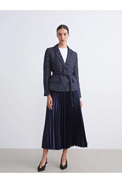 LC Waikiki LCWAIKIKI Beli Lastikli Saten Pileli Etek (W5)