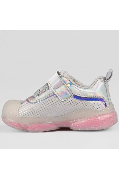 Vicco Pety Lighted Orthopedic Children's Sports Shoes Silver