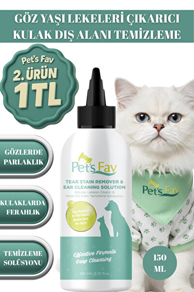 Pets Fav Kedi Gözyaşı Lekeleri Çıkarıcı & Kulak Dış Alanı Temizleme Solüsyonu