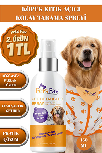 Pets Fav Köpek Kıtık Açıcı Kolay Tarama Spreyi Anında Dolaşıklık Giderme Bakımı & İpeksi Tüy Sağlığı