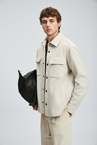 Kocamanlar Ayakkabı Lufian 112120261 Andre Men's Knitted Jacket Ecru