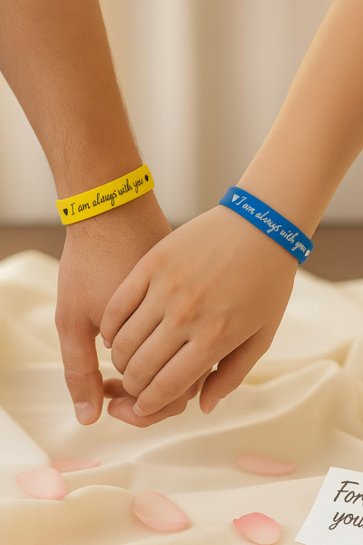 İyyaKee “I Am Always with You” Heart-Shaped Silicone Bracelet for Women and M...