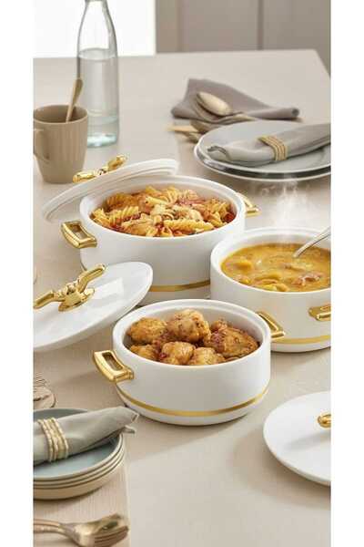 Generic طقم حافظات طعام 2500/2000/1500مل أبيض