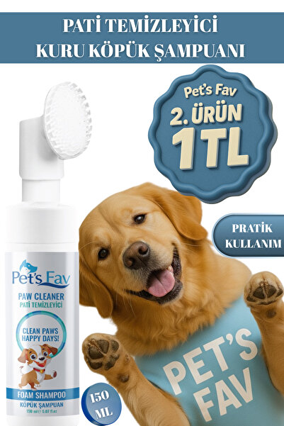 Pets Fav Köpek Hızlı ve Pratik Pati Temizleyici Organik ve Doğal Kuru Köpük Ş...