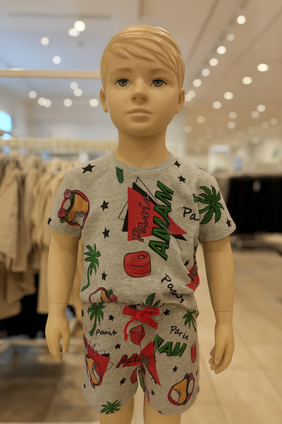 pi fashion 3 iplik compack çocuk şort