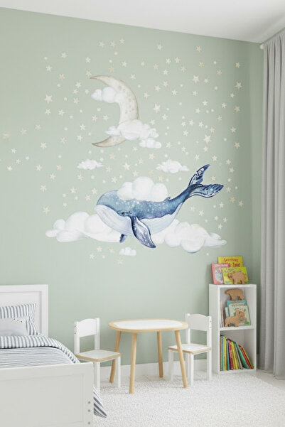 Kt Grup عالم تحت الماء حلم البحر الحوت السحب والنجوم الجدار ملصق