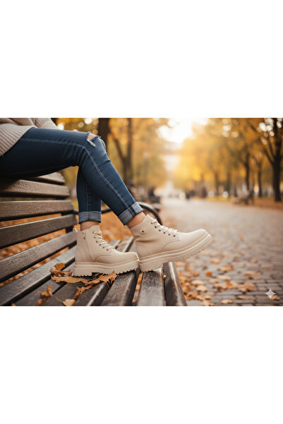 FRESCO SCARFS Бежови къси ботуши от велур с връзки 257343