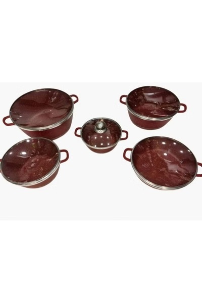 Dessini 10 Pcs Non Stick Cooking Pots Aluminum Cookware Set with Glass Lid