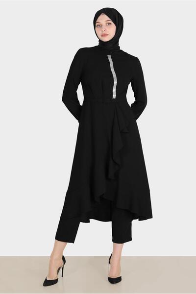 Alvina Stone Detailed Pants Set 30260