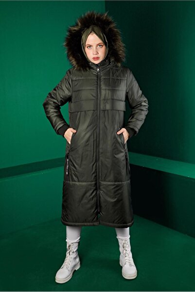 Alvina Fur Hooded Puffer Coat 90318