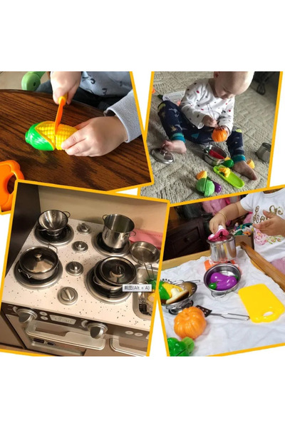Choice1 مجموعة مطبخ مكونة من 11 قطعة، لعبة محاكاة مطبخ للأطفال، مجموعة لعب الأدوار، مجموعة طبخ تعليمية