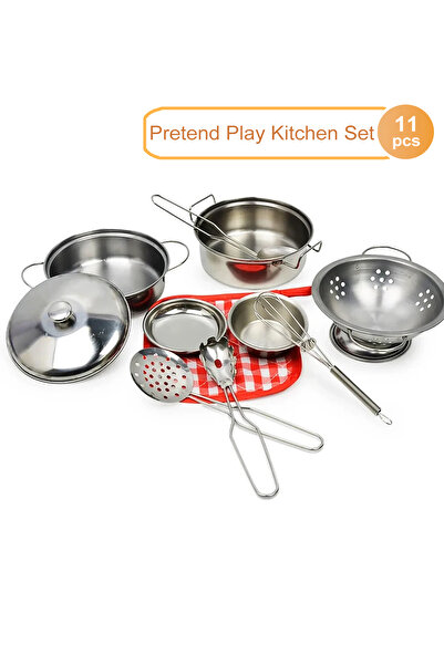 Choice1 مجموعة مطبخ مكونة من 11 قطعة، لعبة محاكاة مطبخ للأطفال، مجموعة لعب الأدوار، مجموعة طبخ تعليمية