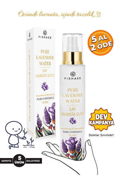 FiShake Lavanta Suyu %100 Saf ve Doğal Canlandırıcı Ve Besleyici Etkili Tonik Lavanta Hidrosolü 100 Ml