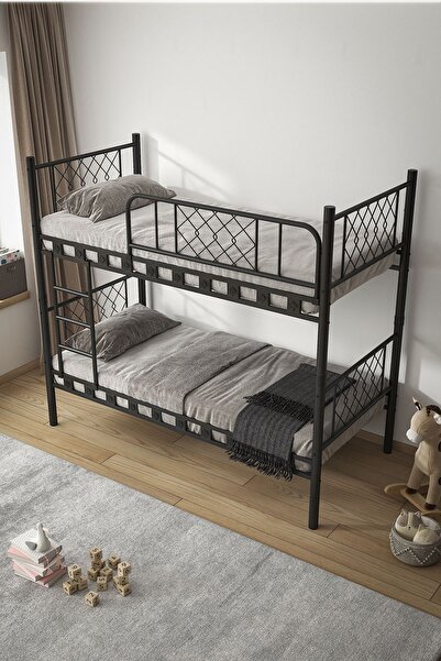 ARGİMO Metis Genç Çocuk Yatak Odası Metal Ranza Ve Karyola 90x200