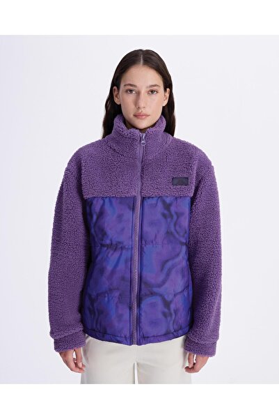 Kappa Authentic Aria Kadın Mor Oversize Sherpa Mont