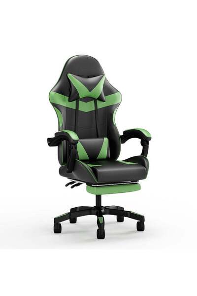 huitich Ergonomic Gaming Chair Heavy Duty Office Throne with Headrest Armrest and Footrest Green