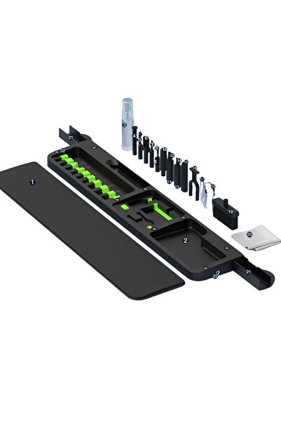 Mcstorey مسند معصم مريح من الفوم الذاكر للوحة المفاتيح مع طقم تنظيف 22 في 1 للألعاب والمكتب