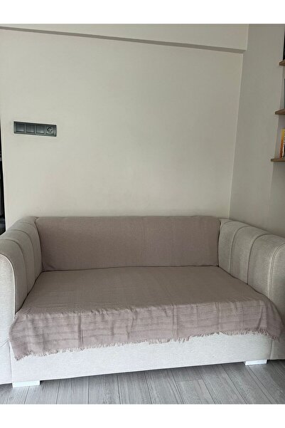 Genel Markalar Açık Pembe Kadife Baskılı Kaymaz Koltuk Ve Çekyat Örtüsü 180*210 Cm