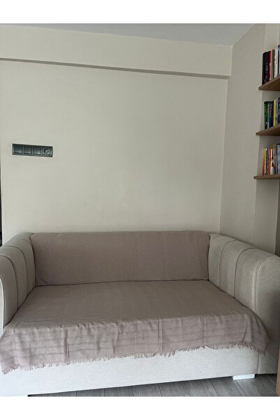 Genel Markalar Açık Pembe Kadife Baskılı Kaymaz Koltuk Ve Çekyat Örtüsü 180*210 Cm