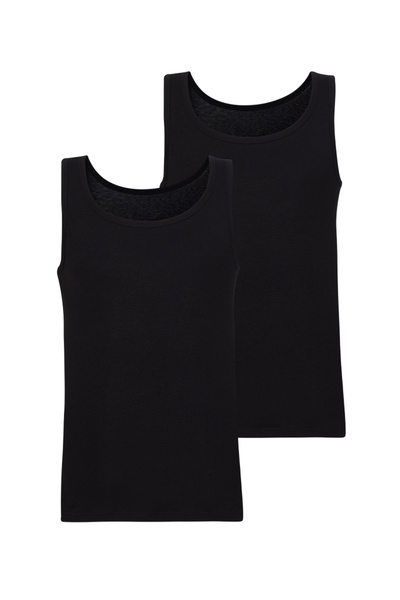 Blackspade قميص داخلي رجالي 2 عبوة من القطن الرقيق 9678 - أسود