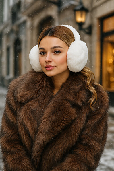 Luminos Butik Білі імпортні плюшеві навушники KLK01