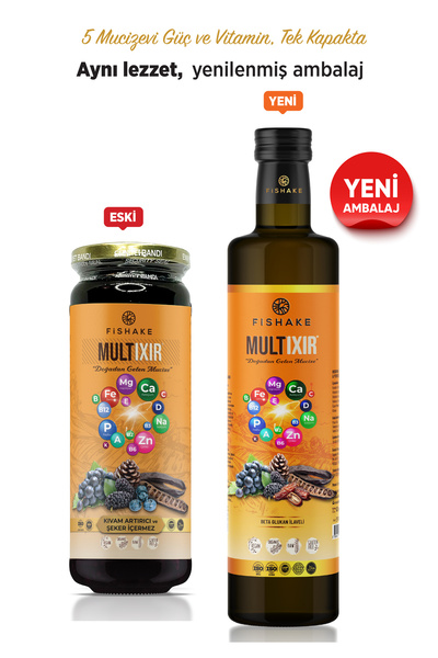 FiShake İXİR Karadut- Keçiboynuzu- Üzüm- Hurma- Kozalak- Beta Glukan Ilaveli Karışım ( 350 Gr)