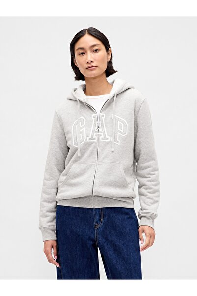 GAP KadınRelaxed Logo Sherpa-Astarlı Fermuarlı Sweatshirt