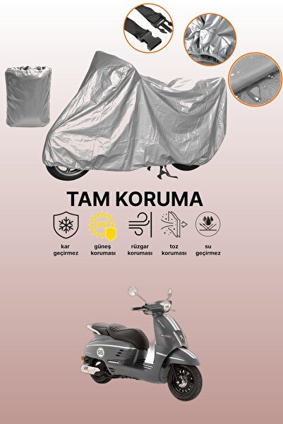 dokaca غطاء دراجة نارية متوافق مع بيجو دانجو 50 باللون الرمادي، غطاء واقي، غط...