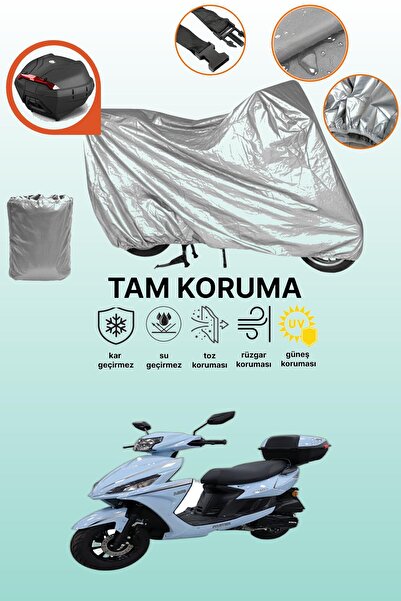 dokaca حقيبة خلفية رمادية متوافقة مع كينج موتور أريس 125، غطاء واقي للدراجة ا...