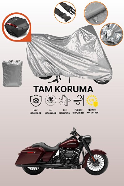 dokaca حقيبة خلفية رمادية متوافقة مع هارلي ديفيدسون رود كينج، غطاء واقي متواف...