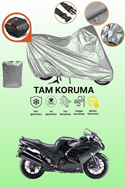 dokaca حقيبة خلفية رمادية متوافقة مع Kawasaki ZZR 1400 ABS، غطاء محرك متوافق،...