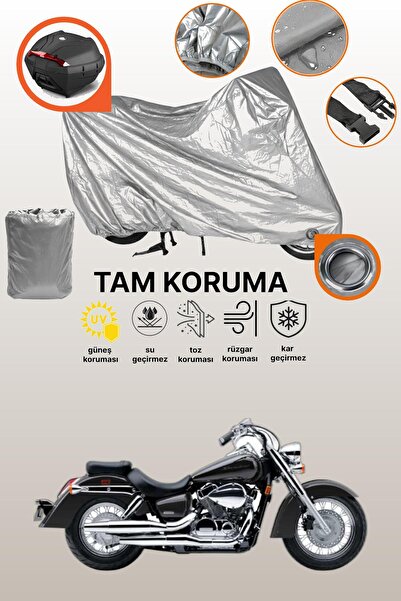 dokaca حقيبة خلفية وقفل رمادي متوافقة مع دراجة نارية هوندا VT 750 C شادو، غطا...